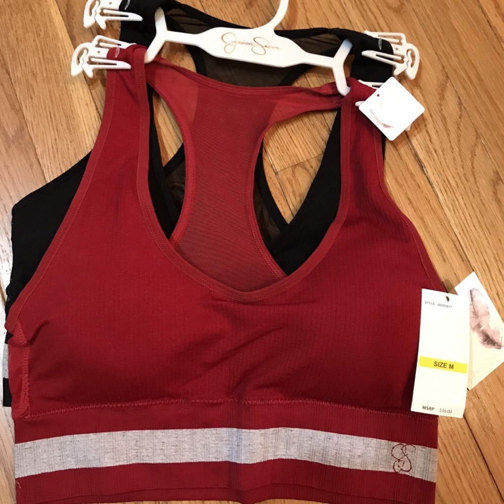 Jessica Simpson Red and Black Sports Bras